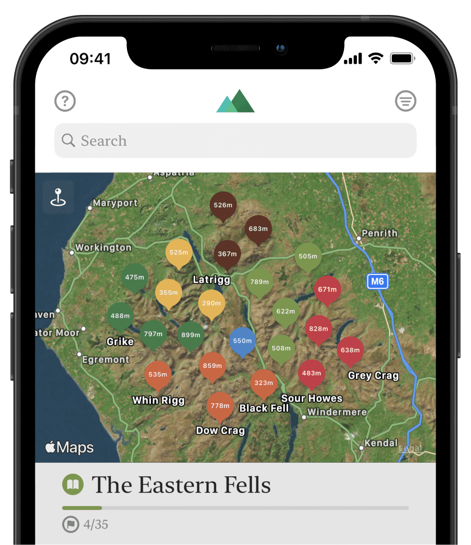 Fells app screenshot